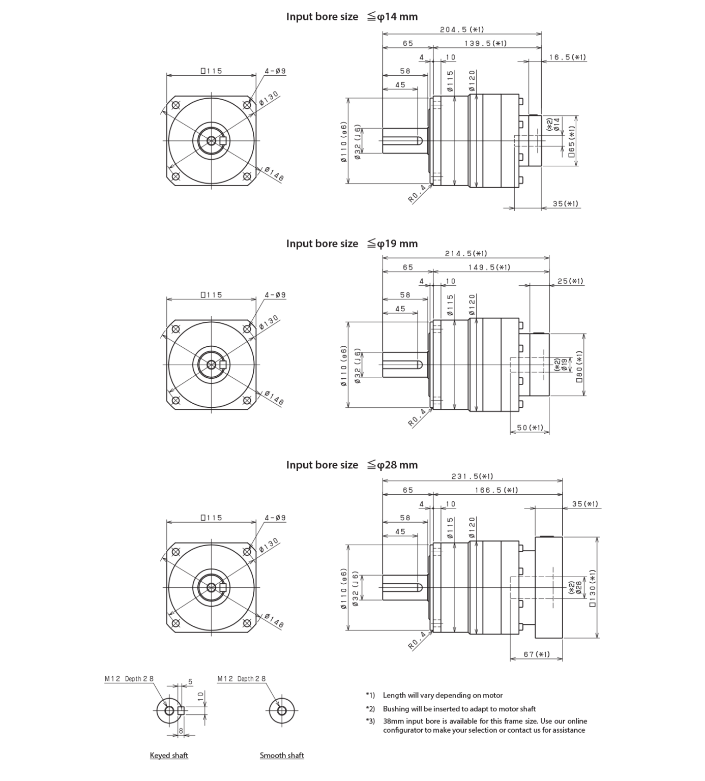 VRB 115 Frame Size Technical Data and Available Options - Nidec Drive ...